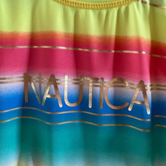 Nautica Girls Striped UV Protection Bathing Suit - Picture 3 of 12